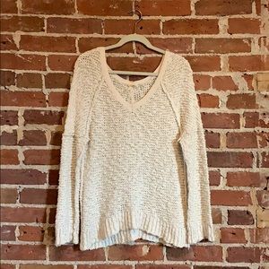 Free People cream v-neck sweater